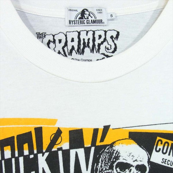 HYSTERIC GLAMOUR ヒステリックグラマー 02171CL06 CR/ROCK'N BONES COVER リブ付ロング Tシャツ 白系 S【中古】