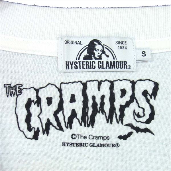 HYSTERIC GLAMOUR ヒステリックグラマー 02171CL06 CR/ROCK'N BONES COVER リブ付ロング Tシャツ 白系 S【中古】