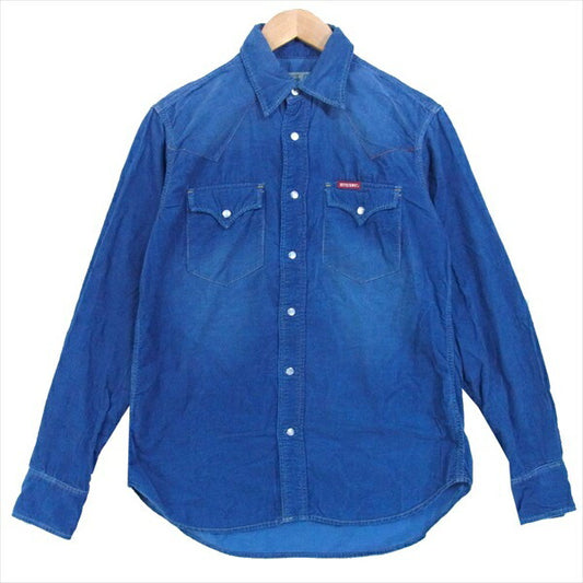 HYSTERIC GLAMOUR ヒステリックグラマー 0253AH07 コーデュロイ ウエスタン 長袖 シャツ 長袖シャツ 青系 M【中古】
