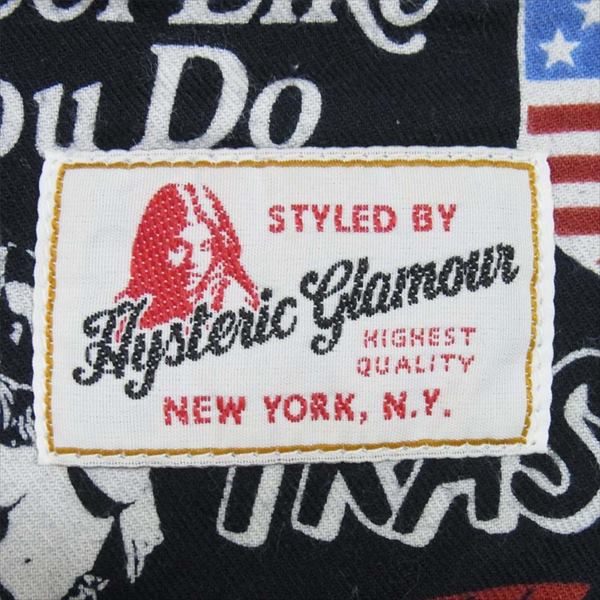 HYSTERIC GLAMOUR ヒステリックグラマー 0241AH03 ガールプリント 総柄 長袖 シャツ 長袖シャツ ダークネイビー系 M【美品】【中古】