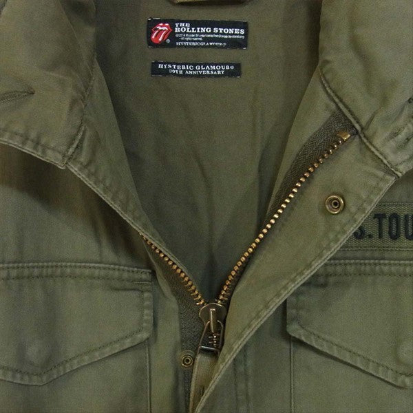 HYSTERIC GLAMOUR ヒステリックグラマー 0241AB07 M-65 THE Rolling Stones ローリングストーンズ プリント 日本製 ブルゾン カーキ(オリーブグリーン)系 M【中古】
