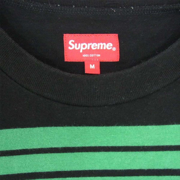 Supreme シュプリーム 18AW Fade Stripe L/S Top フェード ストライプ 長袖 ボーダー カットソー ブラック系 ブラック系 M【中古】