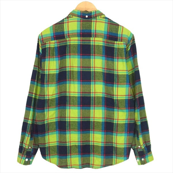 Supreme シュプリーム 19SS Plaid Flannel Shirt プライド フランネル チェック 長袖シャツ ライトグリーン系 M【中古】