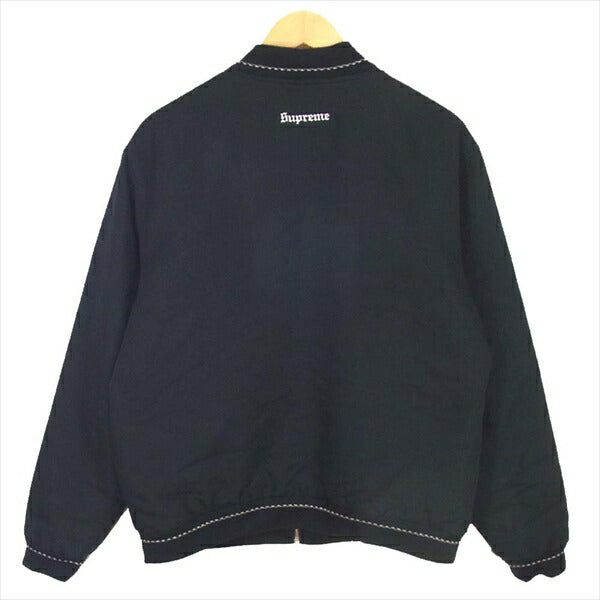 Supreme シュプリーム 18AW Diamond Rayon Bomber Jacket ダイヤモンド レーヨン ジップアップ ボンバー ブルゾン ジャケット ブラック系 M【中古】