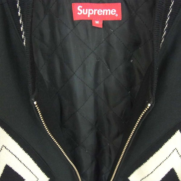 Supreme シュプリーム 18AW Diamond Rayon Bomber Jacket ダイヤモンド レーヨン ジップアップ ボンバー ブルゾン ジャケット ブラック系 M【中古】