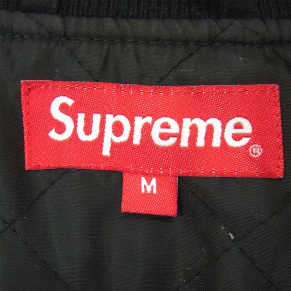 Supreme シュプリーム 18AW Diamond Rayon Bomber Jacket ダイヤモンド レーヨン ジップアップ ボンバー ブルゾン ジャケット ブラック系 M【中古】