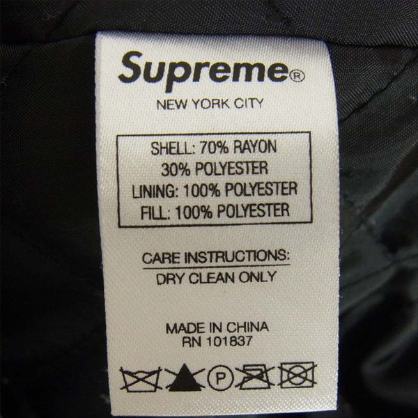 Supreme シュプリーム 18AW Diamond Rayon Bomber Jacket ダイヤモンド レーヨン ジップアップ ボンバー ブルゾン ジャケット ブラック系 M【中古】