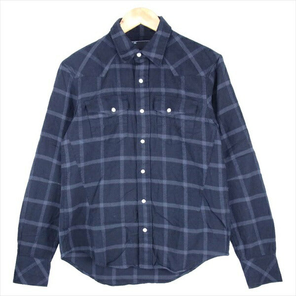 NUMBER(N)INE ナンバーナイン チェック柄 フランネル ウエスタン 長袖シャツ ブラック系 ２【中古】