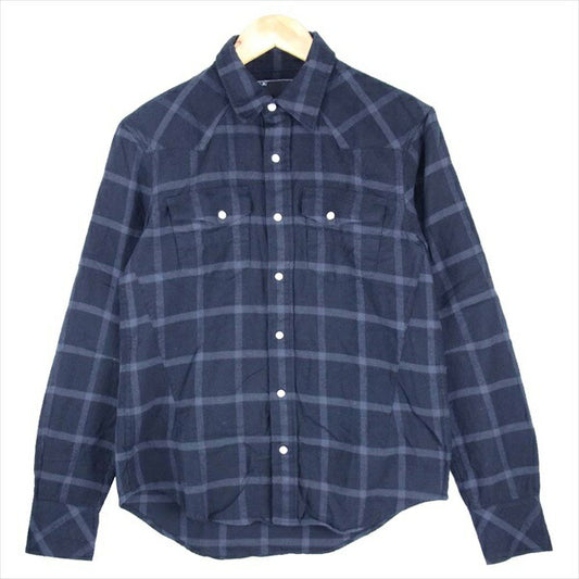 NUMBER(N)INE ナンバーナイン チェック柄 フランネル ウエスタン 長袖シャツ ブラック系 ２【中古】