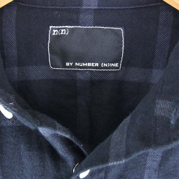 NUMBER(N)INE ナンバーナイン チェック柄 フランネル ウエスタン 長袖シャツ ブラック系 ２【中古】