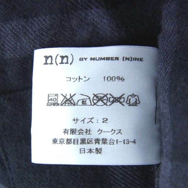 NUMBER(N)INE ナンバーナイン チェック柄 フランネル ウエスタン 長袖シャツ ブラック系 ２【中古】