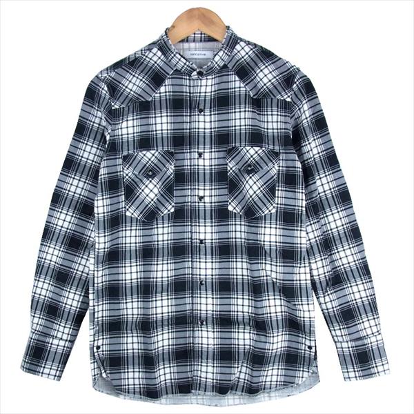 nonnative ノンネイティブ NN-S2814 RANCHER SHIRT C/P MINI PLAID CHECK OVERDYED チェック柄 バンドカラー 長袖シャツ ブラック系 ０【中古】