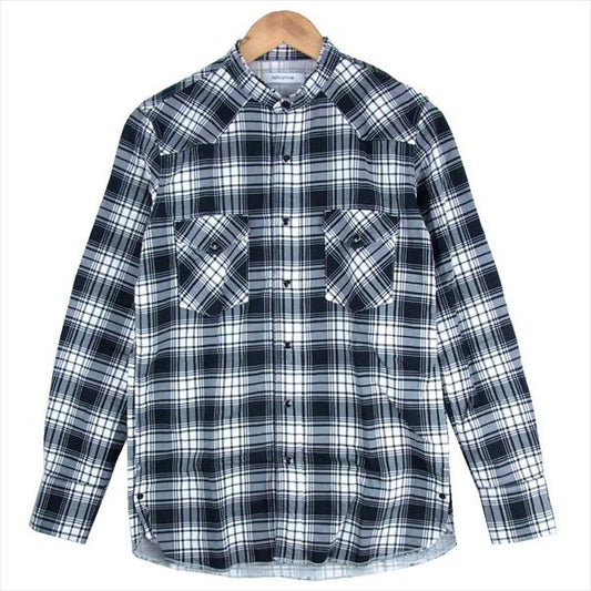 nonnative ノンネイティブ NN-S2814 RANCHER SHIRT C/P MINI PLAID CHECK OVERDYED チェック柄 バンドカラー 長袖シャツ ブラック系 ０【中古】