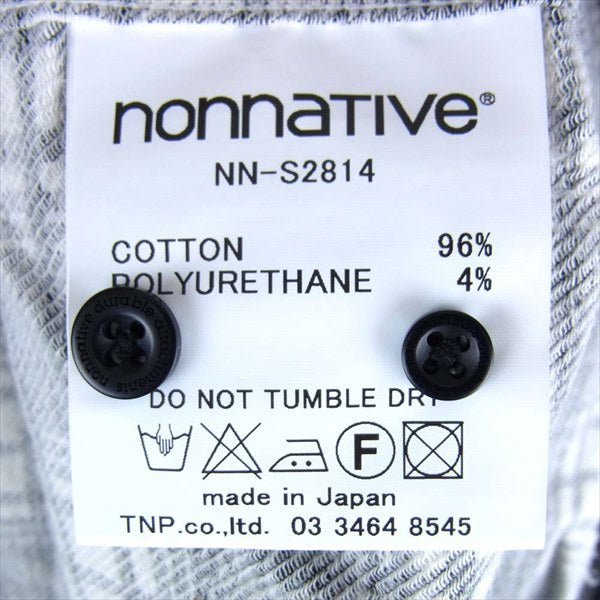 nonnative ノンネイティブ NN-S2814 RANCHER SHIRT C/P MINI PLAID CHECK OVERDYED チェック柄 バンドカラー 長袖シャツ ブラック系 ０【中古】