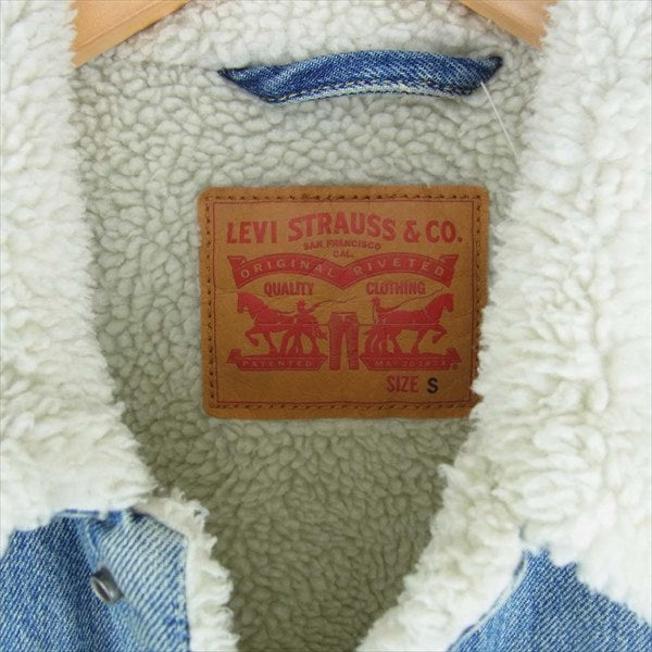 Levi's リーバイス 163650044 SHERPA TRUCKER JKT MEDIUM WASH シェルパ トラッカー デニム ボア ジャケット インディゴブルー系 S【新古品】【未使用】【中古】