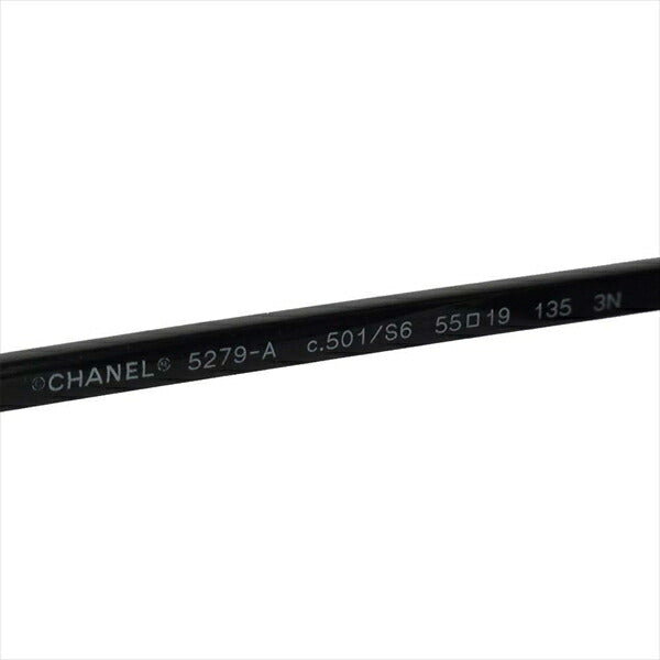 CHANEL シャネル 5279A ラウンド レディース サングラス ブラック系 55□19 135【極上美品】【中古】