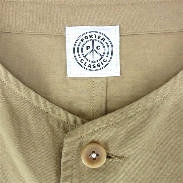 PORTER CLASSIC ポータークラシック TENCEL CARDIGAN テンセル カーディガン ノーカラー ジャケット ベージュ系 2【中古】