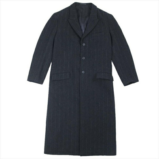 Yohji Yamamoto POUR HOMME ヨウジヤマモトプールオム 20AW HR-J26-849 内田漢字1216 リバーシブル 裏総シルク マキシ丈 コート ブラック系 3【極上美品】【中古】