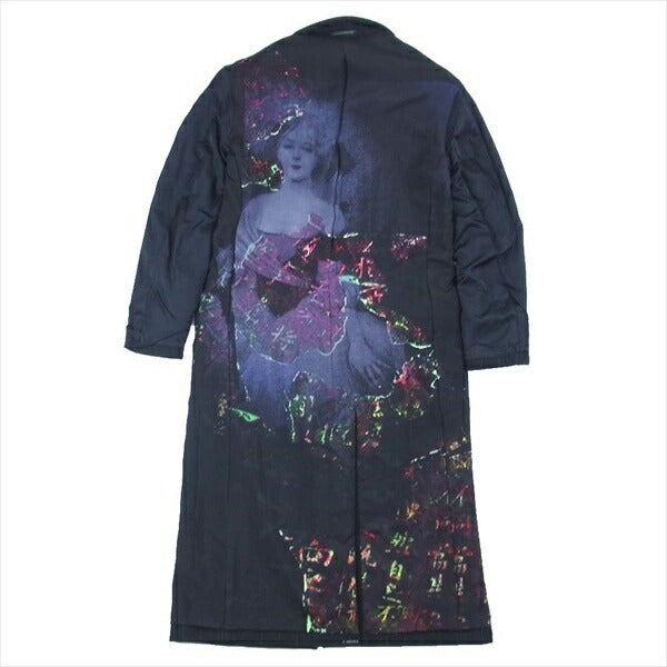 Yohji Yamamoto POUR HOMME ヨウジヤマモトプールオム 20AW HR-J26-849 内田漢字1216 リバーシブル 裏総シルク マキシ丈 コート ブラック系 3【極上美品】【中古】