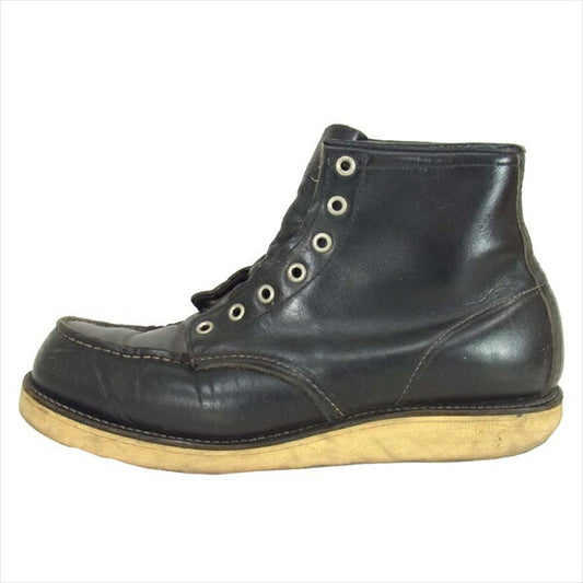 RED WING レッドウィング 8130 刺繍羽タグ 箱付き レザー モックトゥ ブーツ ブラック系 9D【中古】