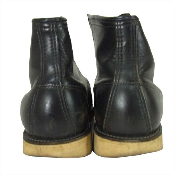 RED WING レッドウィング 8130 刺繍羽タグ 箱付き レザー モックトゥ ブーツ ブラック系 9D【中古】