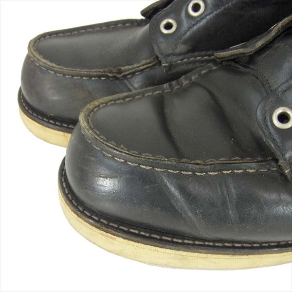 RED WING レッドウィング 8130 刺繍羽タグ 箱付き レザー モックトゥ ブーツ ブラック系 9D【中古】
