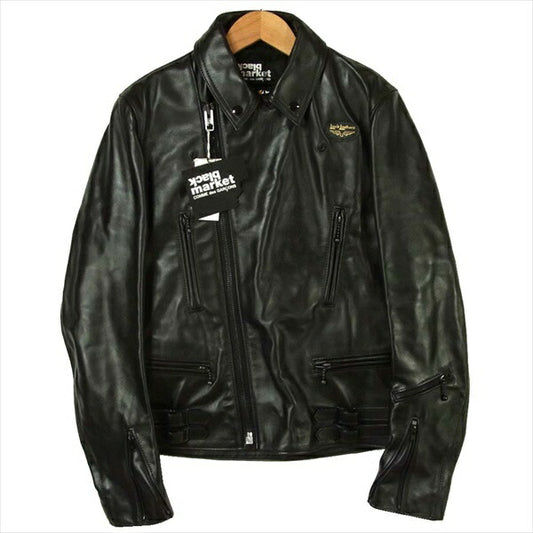 COMME des GARCONS コムデギャルソン Lewis Leathers ルイスレザー OD-J001-051-1-4 ブラックマーケット ライトニング ライダース ジャケット ブラック系 38【新古品】【未使用】【中古】