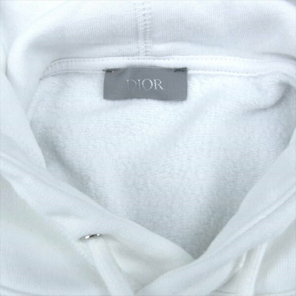 DIOR HOMME ディオールオム 国内正規品 ショーンステューシー Shawn Stussy 033J646A0531 メッセージ 刺繍 プルオーバー パーカー ホワイト系 L【中古】