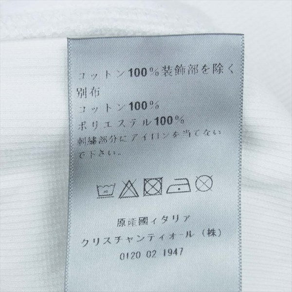 DIOR HOMME ディオールオム 国内正規品 ショーンステューシー Shawn Stussy 033J646A0531 メッセージ 刺繍 プルオーバー パーカー ホワイト系 L【中古】