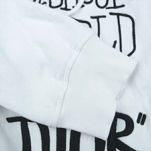 DIOR HOMME ディオールオム 国内正規品 ショーンステューシー Shawn Stussy 033J646A0531 メッセージ 刺繍 プルオーバー パーカー ホワイト系 L【中古】