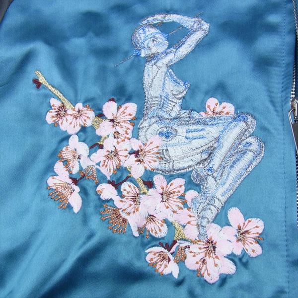 DIOR HOMME ディオールオム 国内正規品 933C435A4516 19AW 空山基 セクシーロボット 刺繍 ブルゾン スカジャン 水色系 46【中古】