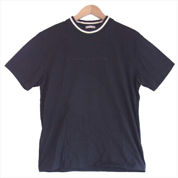 MONCLER モンクレール SCOM-18-170 MAGLIA T-SHIRT クルーネックカットソー Tシャツ 黒系 S【中古】