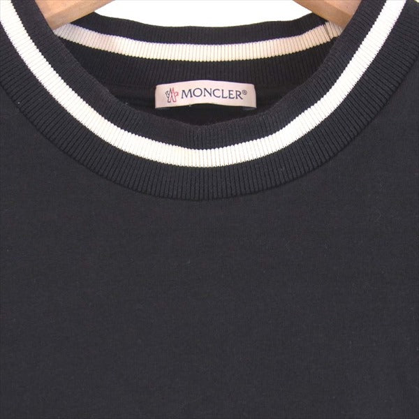 MONCLER モンクレール SCOM-18-170 MAGLIA T-SHIRT クルーネックカットソー Tシャツ 黒系 S【中古】