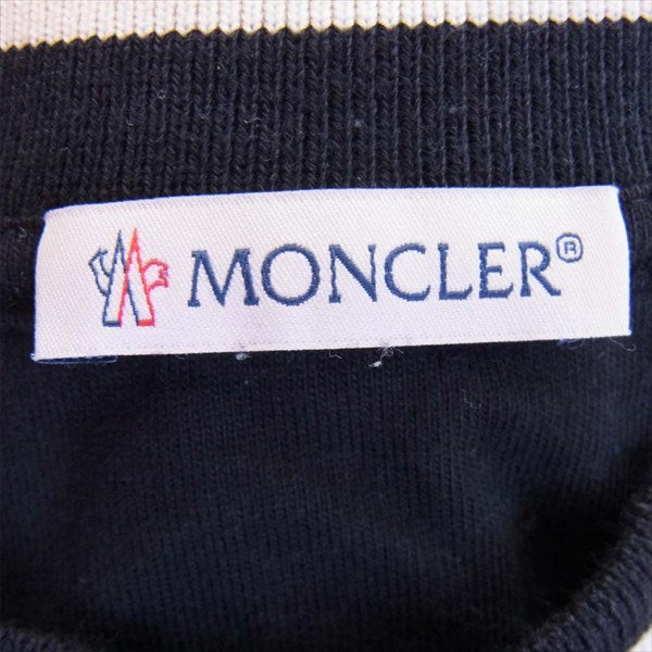 MONCLER モンクレール SCOM-18-170 MAGLIA T-SHIRT クルーネックカットソー Tシャツ 黒系 S【中古】