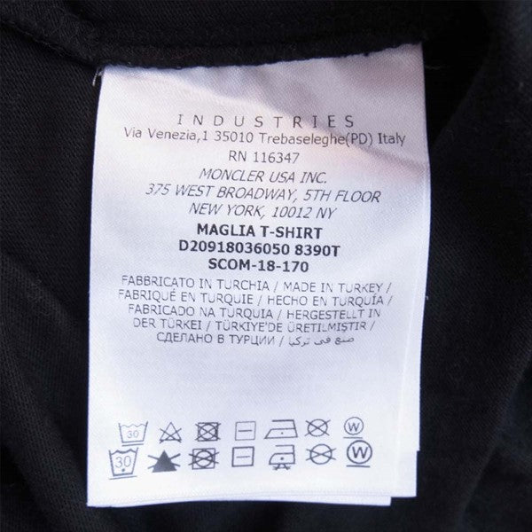 MONCLER モンクレール SCOM-18-170 MAGLIA T-SHIRT クルーネックカットソー Tシャツ 黒系 S【中古】
