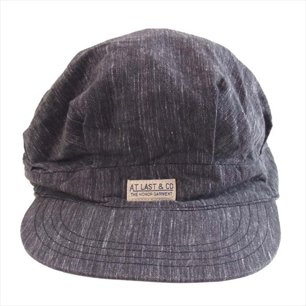 AT LAST アットラスト butcher products ロゴ ワークキャップ 帽子 グレー系 7 1/2【中古】