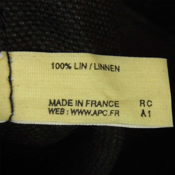 A.P.C. アーペーセー 麻 リネン フランス製 ボディ バッグ ブラック系【中古】