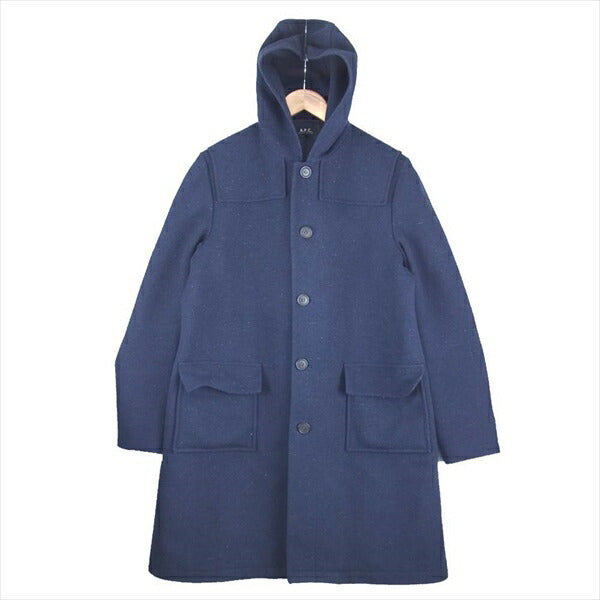 A.P.C. アーペーセー ウール ロング 仏製 コート ネイビー系 2【中古】