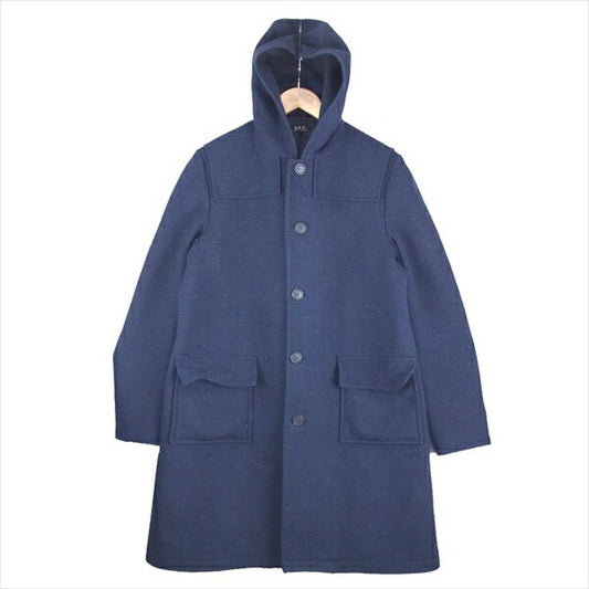 A.P.C. アーペーセー ウール ロング 仏製 コート ネイビー系 2【中古】