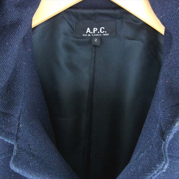 A.P.C. アーペーセー ウール ロング 仏製 コート ネイビー系 2【中古】