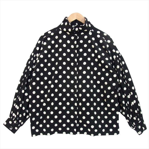 BOHEMIANS ボヘミアンズ ポルカドット コーデュロイ ハイネック ブラウス レディース 長袖シャツ 黒系 黒系 1【中古】