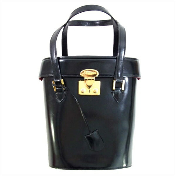 Aquascutum アクアスキュータム 筒形 レザー トート レディース バッグ ブラック系 ブラック系【中古】
