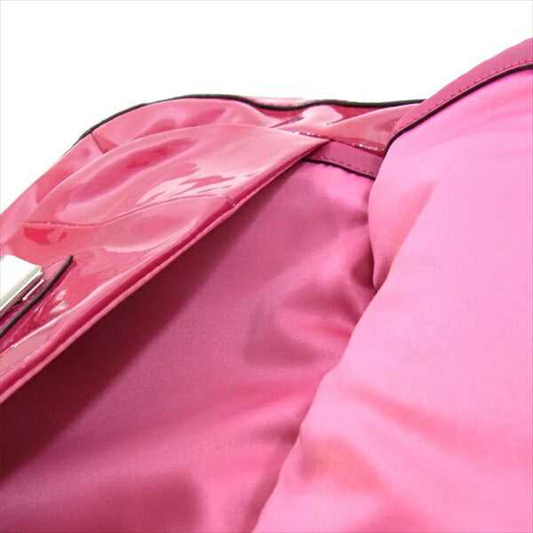 COACH コーチ エナメル ショルダー バッグ レディース トートバッグ ピンク系  ピンク系【中古】