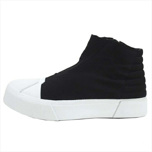 JULIUS ユリウス 708FWM1 COTTON CANVAS W TOE CUP SNEAKERS トゥ カップ ジップ スニーカー ブラック系 ２【新古品】【未使用】【中古】