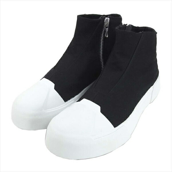 JULIUS ユリウス 708FWM1 COTTON CANVAS W TOE CUP SNEAKERS トゥ カップ ジップ スニーカー ブラック系 ２【新古品】【未使用】【中古】