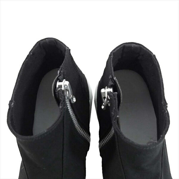 JULIUS ユリウス 708FWM1 COTTON CANVAS W TOE CUP SNEAKERS トゥ カップ ジップ スニーカー ブラック系 ２【新古品】【未使用】【中古】