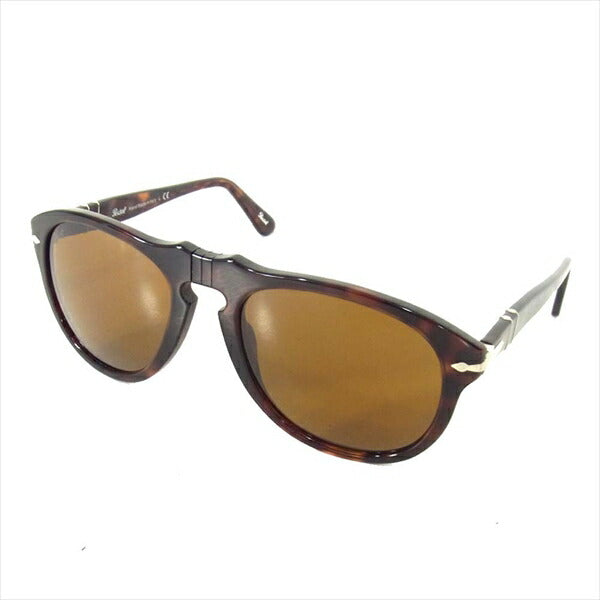 Persol ペルソール 649 ティアドロップ セルフレーム サングラス ブラウン系 54□20 140【中古】