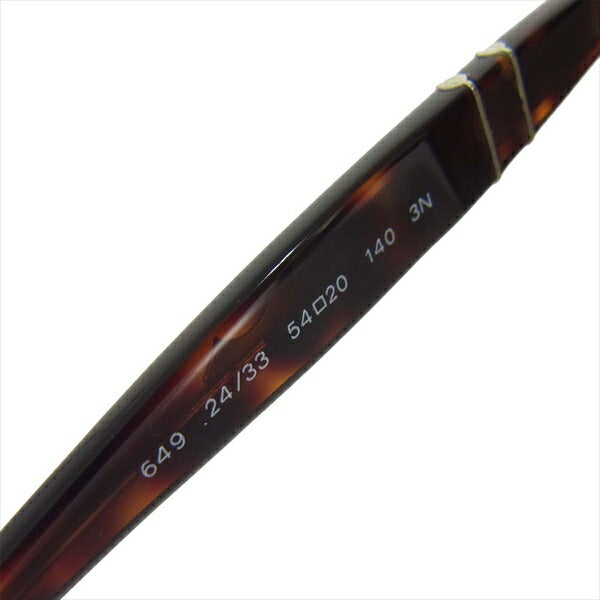 Persol ペルソール 649 ティアドロップ セルフレーム サングラス ブラウン系 54□20 140【中古】