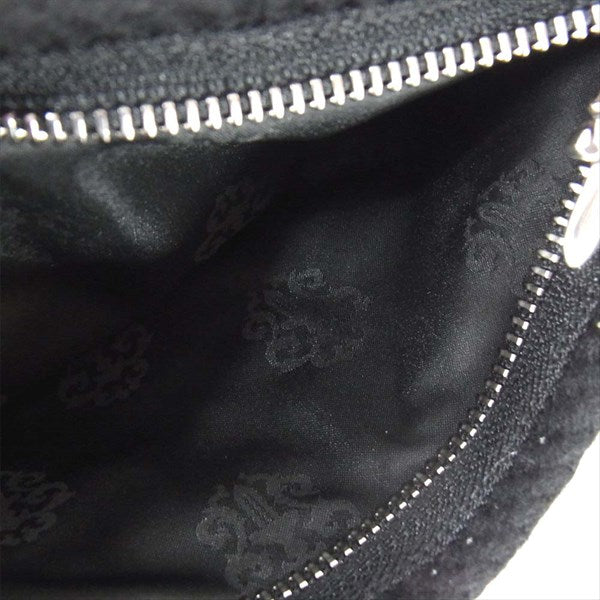 CHROME HEARTS クロムハーツ（原本無） ZPR CHG PURSE CROCH ジッパーチェンジパース クローチェ カシミヤヤーン セメタリークロスパッチ ウォレット 財布 黒系【美品】【中古】
