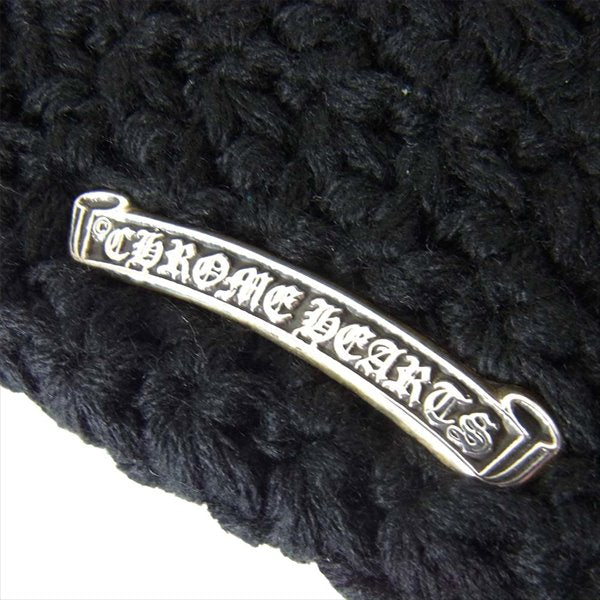 CHROME HEARTS クロムハーツ（原本無） ZPR CHG PURSE CROCH ジッパーチェンジパース クローチェ カシミヤヤーン セメタリークロスパッチ ウォレット 財布 黒系【美品】【中古】